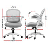 Artiss 2x Mesh Office Chair Computer Gaming Desk Chairs Work Study Mid Back Grey