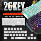 104 Keys Wireless Gaming Keyboard Mouse Set+Mouse Pad, RGB LED Backlit PC/Laptop Black-RGB