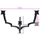 FORTIA Triple Computer Monitor Mount Stand for Desk with 3 Adjustable Arm Holder for 15 to 32 inch Displays