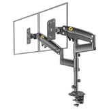 Full Motion Dual Arm Clamp for 22-32 Inch Lcd Tv Monitor Desk Holder with Gas Spring