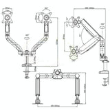 Double Screen Desktop Monitor Bracket - Air Pressure Lift
