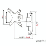 Quick Release Wall Mount for Computer Monitor - Silver Gray