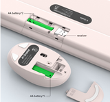 Pink Punk Color Wireless 2.4G Keyboard and Mouse Combo - Ergonomic Design with Long Battery Life