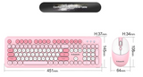 Pink Punk Color Wireless 2.4G Keyboard and Mouse Combo - Ergonomic Design with Long Battery Life